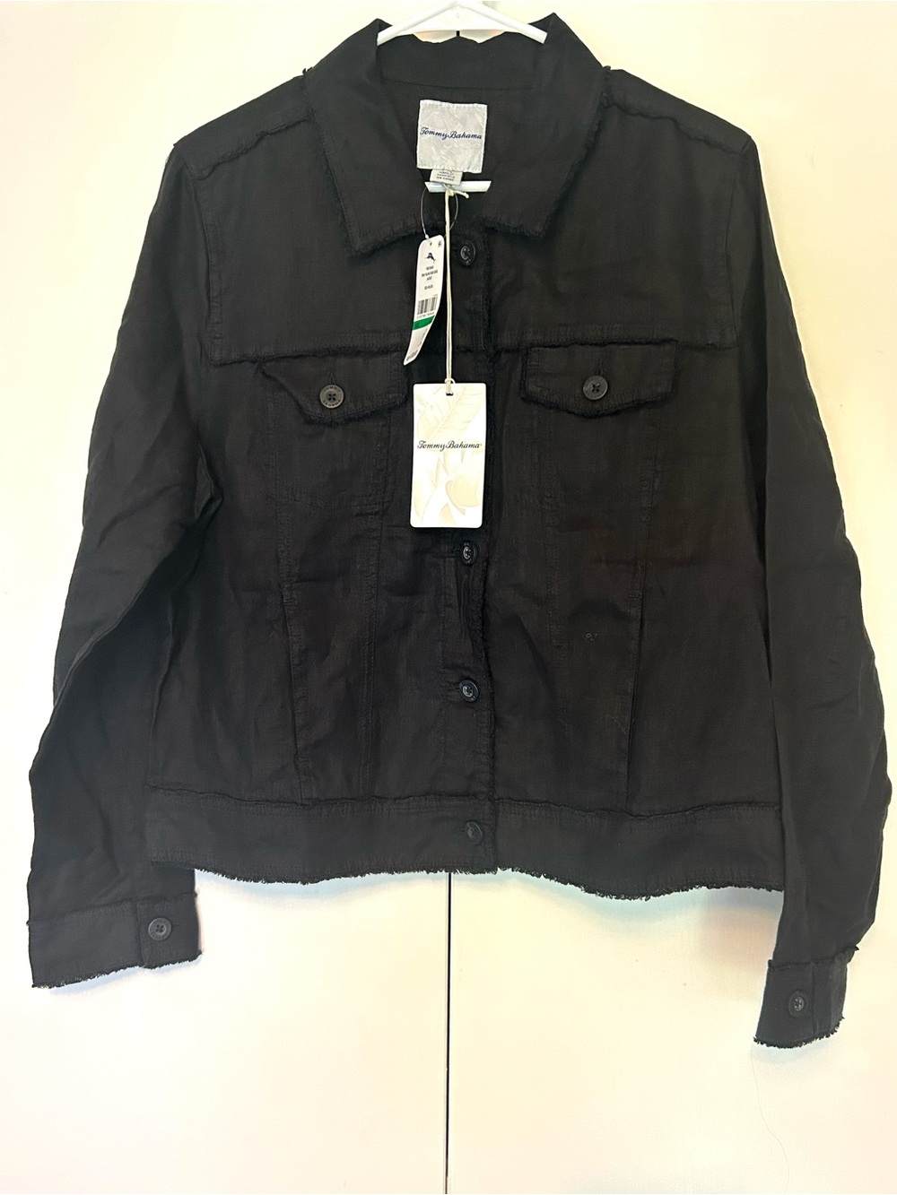 Tommy Bahama Three Palms Black Linen Jacket L NWT